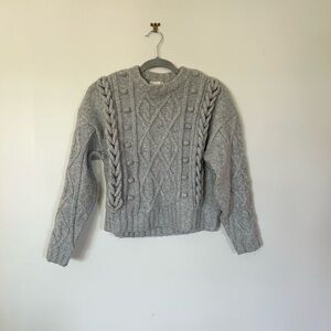 XS cable knit grey sweater